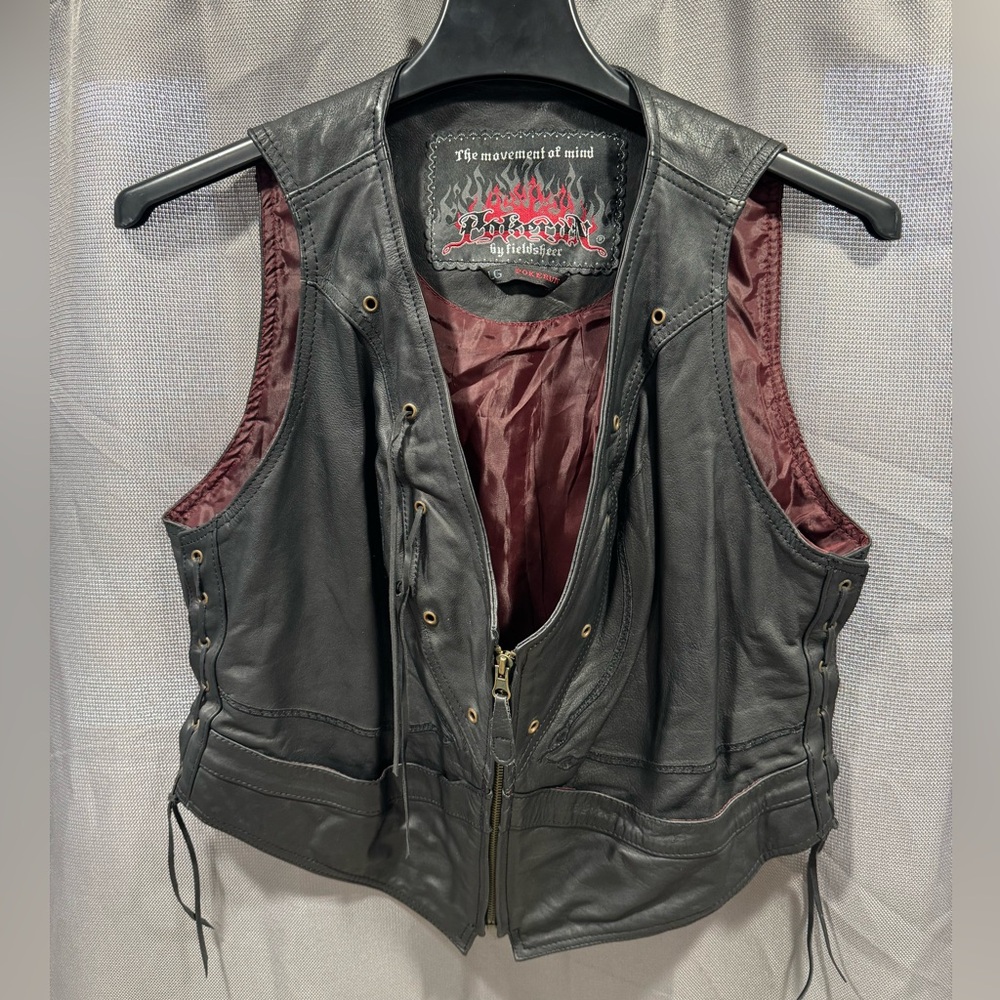 Pokerun Leather Biker Vest